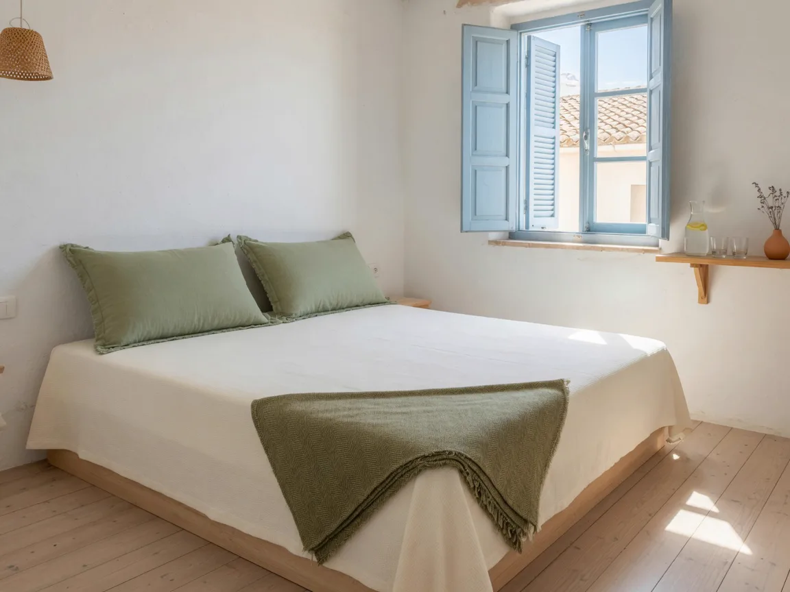 Frisch bezogene Matratze in einer Ferienwohnung
