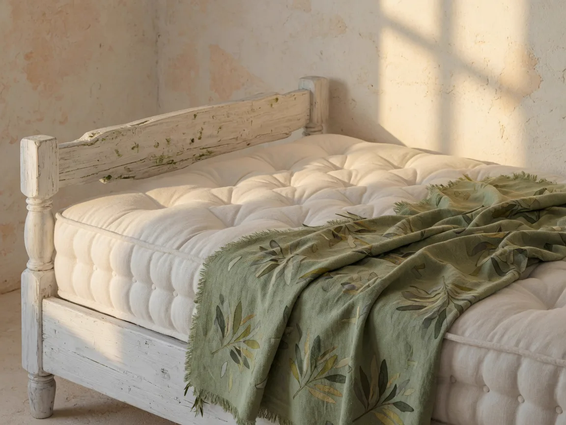 Leinenmatratze in einer mallorquinischen Finca